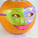 masquerade mask decorated pumpkin craft