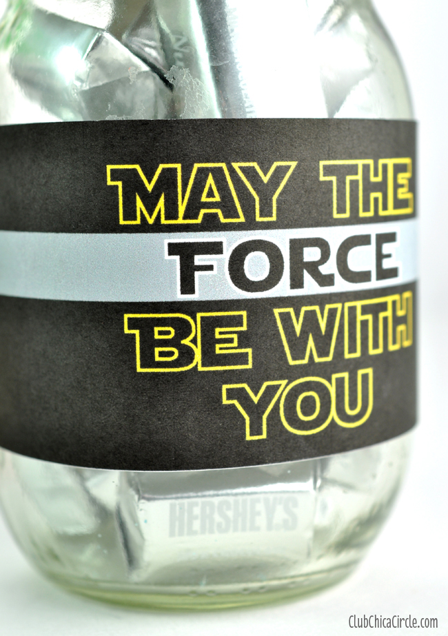 Star Wars May the force be with you free printable for mason jar