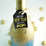 Glittery Champagne Bottle easy craft idea #newyearseve