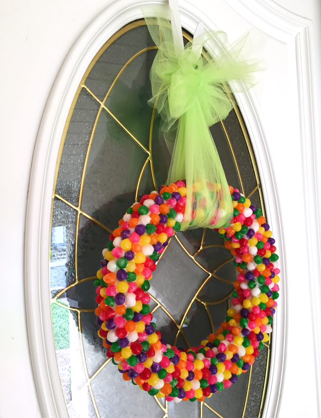 Pretty Jelly Bean Wreath for Easter