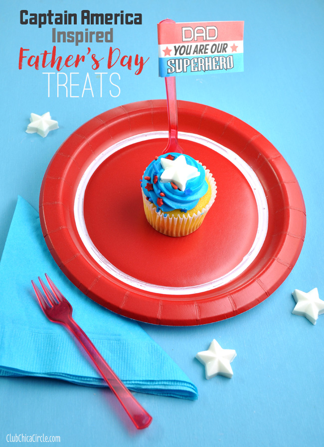 Captain America Inspired Superhero Cupcakes idea @clubchicacircle