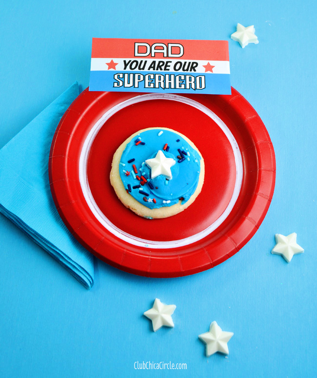 Captain America cookies for Father's Day craft idea
