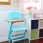 High Gloss Painted Vintage School Chair