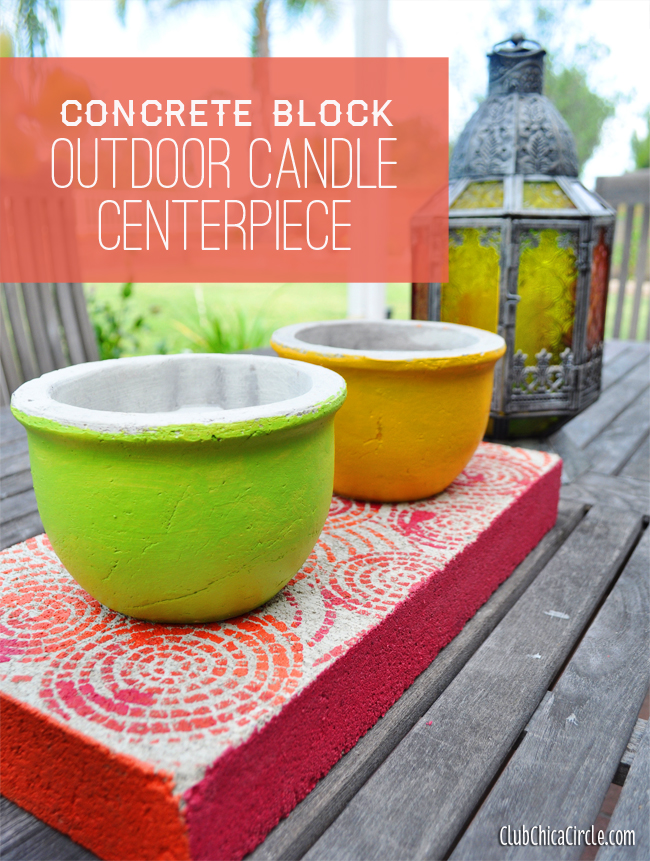 outdoor cement candle decor DIY #decoartprojects
