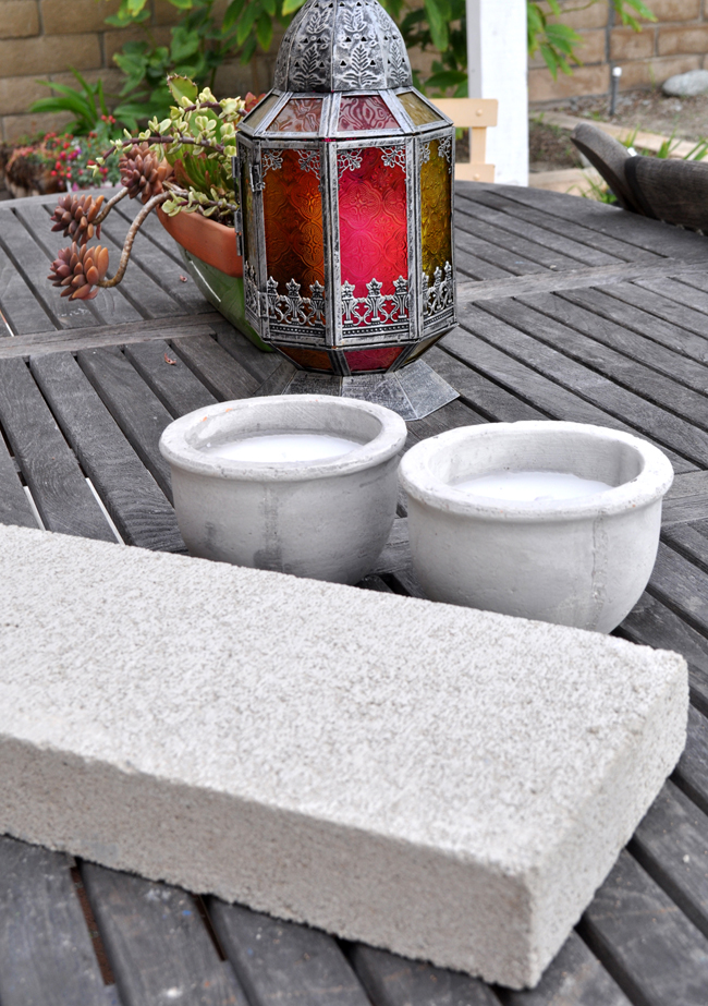 outdoor cement centerpiece easy DIY project