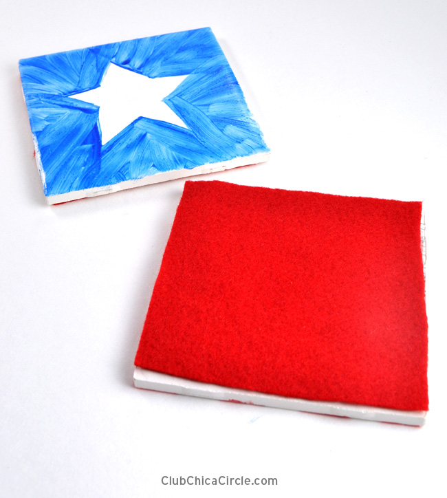 how to make easy homemade 4th of July coasters