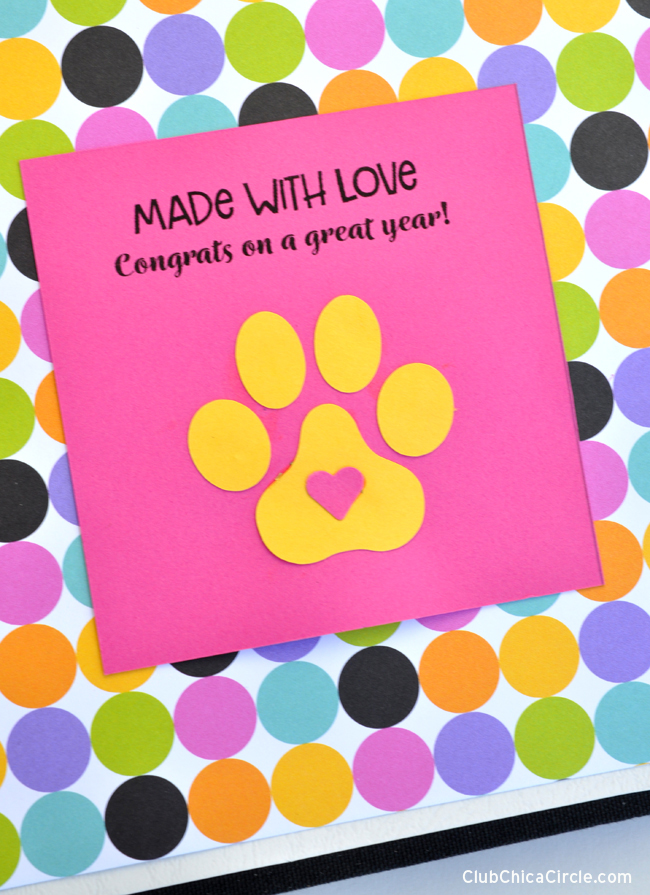 Made with love paw print cheer scrapbook design