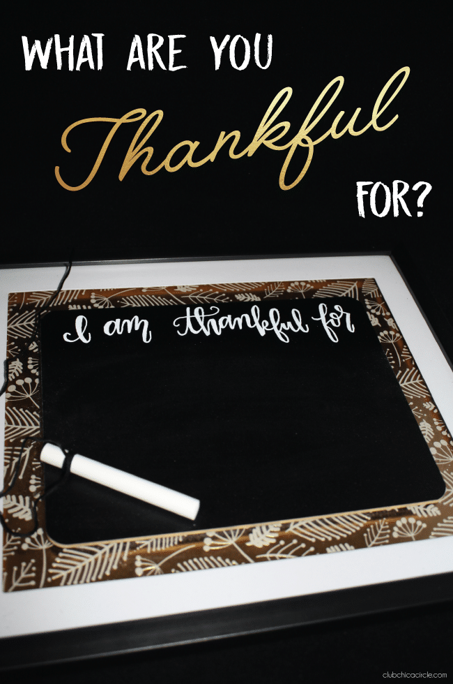 Thankful Chalkboard Frame Thanksgiving Craft Idea