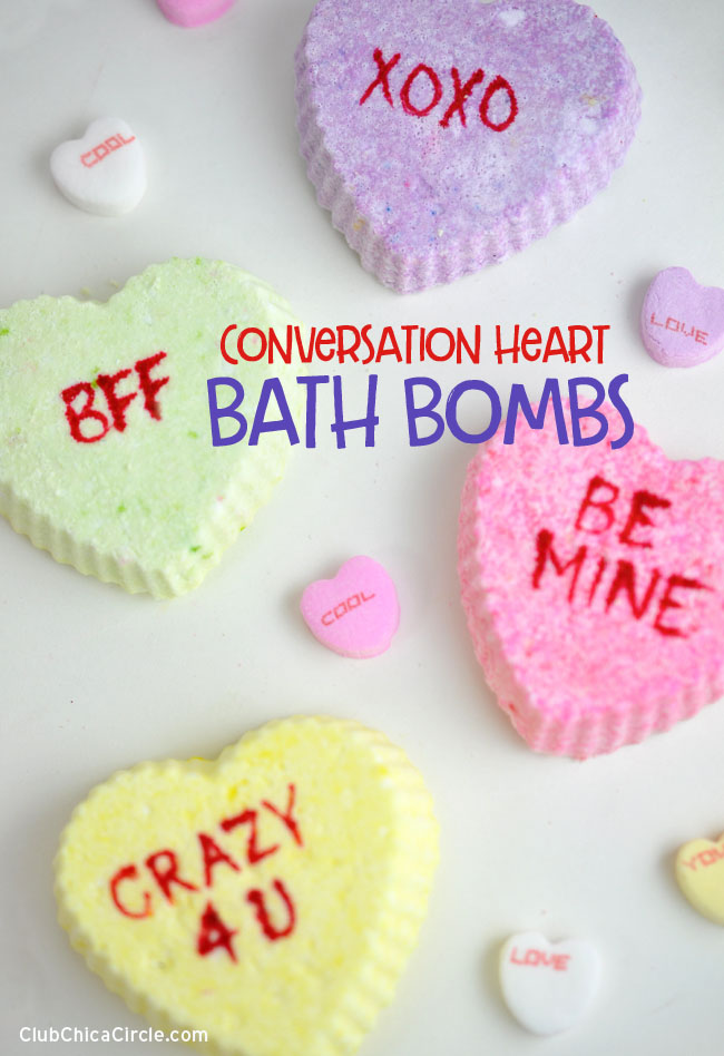 How to make homemade conversation heart bath bombs #tweencraftidea