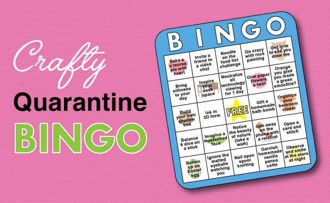 Crafty Home Quarantine Bingo  Club Chica Circle - where crafty is